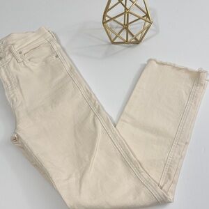 MOTHER Ankle Jeans in Soft Cream